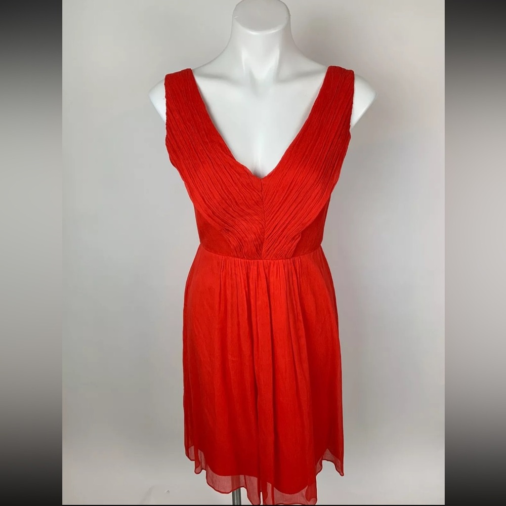J. Crew Vibrant Red V-Neck Sleeveless Dress